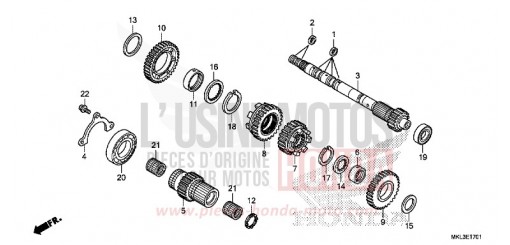 TRANSMISSION (MAINSHAFT) (NC750XD) NC750XDK de 2019